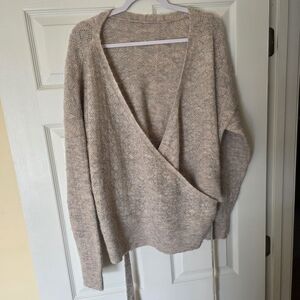 Women's Cream Wrap Sweater
